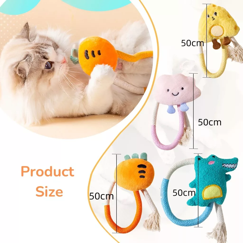 Rope Raider | Plush & Cotton Rope Cat Adventure Toy - Image 12